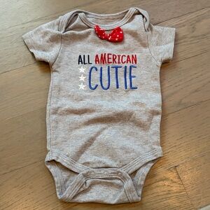 Baby Gear Gray Onesie with Red Accents